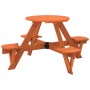 Mesa de picnic para 4 niños agujero para sombrilla madera abeto de , Mesas de jardín - Ref: Foro24-4008988, Precio: 100,54 €,...