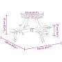 Mesa de picnic para 4 niños agujero para sombrilla madera abeto de , Mesas de jardín - Ref: Foro24-4008988, Precio: 100,54 €,...