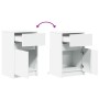 Mesitas de noche con luces LED 2 uds madera ingeniería blanca de , Mesitas de noche - Ref: Foro24-851999, Precio: 79,36 €, De...