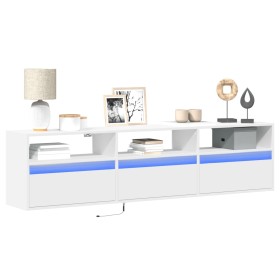 Mueble de TV de pared con LED blanco 180x31x45 cm de , Muebles TV - Ref: Foro24-3307940, Precio: 159,10 €, Descuento: %