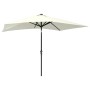 Sombrilla con LED y poste de acero arena 2x3 m de vidaXL, Sombrillas - Ref: Foro24-313787, Precio: 66,96 €, Descuento: %
