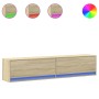 Mueble de TV de pared con LED roble Sonoma 180x31x38 cm de , Muebles TV - Ref: Foro24-3307949, Precio: 148,73 €, Descuento: %