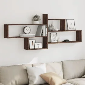 Estante de pared madera ingeniería marrón roble 167,5x18x68 cm by , Shelves and shelves - Ref: Foro24-853323, Price: 45,12 €,...
