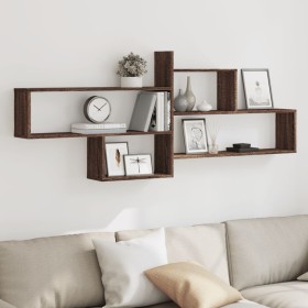 Estante de pared madera ingeniería marrón roble 167,5x18x68 cm de , Estantes y estanterías - Ref: Foro24-853323, Precio: 45,8...