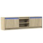 Mueble de TV LED madera de ingeniería roble Sonoma 180x34x50 cm de , Muebles TV - Ref: Foro24-3307914, Precio: 143,95 €, Desc...
