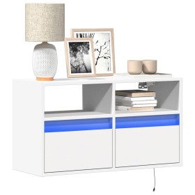 Mueble de TV de pared con luces LED blanco 80x31x45 cm de , Muebles TV - Ref: Foro24-852327, Precio: 50,74 €, Descuento: %