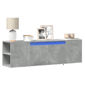 Mueble de TV de pared luces LED gris hormigón 135x31x39,5 cm de , Muebles TV - Ref: Foro24-852386, Precio: 84,45 €, Descuento: %