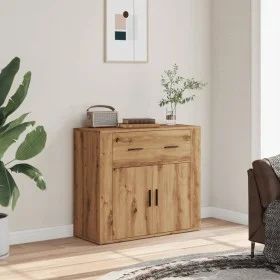Aparador madera de ingeniería roble artesanal 80x33x70 cm de , Aparadores - Ref: Foro24-857076, Precio: 96,97 €, Descuento: %