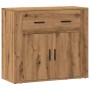 Aparador madera de ingeniería roble artesanal 80x33x70 cm de , Aparadores - Ref: Foro24-857076, Precio: 98,36 €, Descuento: %