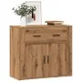 Aparador madera de ingeniería roble artesanal 80x33x70 cm de , Aparadores - Ref: Foro24-857076, Precio: 96,97 €, Descuento: %
