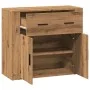 Aparador madera de ingeniería roble artesanal 80x33x70 cm de , Aparadores - Ref: Foro24-857076, Precio: 96,97 €, Descuento: %