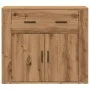 Aparador madera de ingeniería roble artesanal 80x33x70 cm de , Aparadores - Ref: Foro24-857076, Precio: 96,97 €, Descuento: %