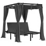 Tumbona doble con cortinas laterales y toldo gris antracita de vidaXL, Tumbonas - Ref: Foro24-313930, Precio: 364,77 €, Descu...