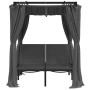 Tumbona doble con cortinas laterales y toldo gris antracita de vidaXL, Tumbonas - Ref: Foro24-313930, Precio: 368,99 €, Descu...