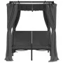 Tumbona doble con cortinas laterales y toldo gris antracita de vidaXL, Tumbonas - Ref: Foro24-313930, Precio: 364,77 €, Descu...
