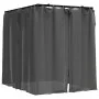 Tumbona doble con cortinas laterales y toldo gris antracita de vidaXL, Tumbonas - Ref: Foro24-313930, Precio: 364,77 €, Descu...
