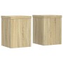 Soportes de plantas 2 uds madera roble Sonoma 15x15x20 cm de , Soportes para macetas - Ref: Foro24-852890, Precio: 23,56 €, D...