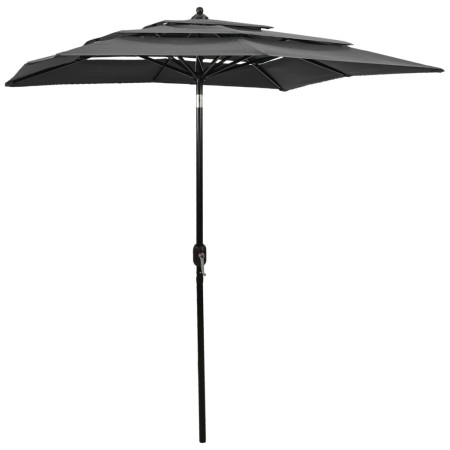 Sombrilla de 3 niveles con poste de aluminio antracita 2x2 m de vidaXL, Sombrillas - Ref: Foro24-313846, Precio: 67,92 €, Des...