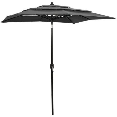 Sombrilla de 3 niveles con poste de aluminio antracita 2x2 m de vidaXL, Sombrillas - Ref: Foro24-313846, Precio: 63,14 €, Des...