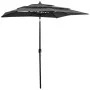 Sombrilla de 3 niveles con poste de aluminio antracita 2x2 m de vidaXL, Sombrillas - Ref: Foro24-313846, Precio: 63,14 €, Des...