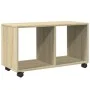 Rollschrank aus Sonoma-Eichen-Ingenieurholz mit Rädern, 72x33x42,5 cm. von , Seitentische - Ref: Foro24-853139, Preis: 37,32 ...