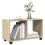 Rollschrank aus Sonoma-Eichen-Ingenieurholz mit Rädern, 72x33x42,5 cm. von , Seitentische - Ref: Foro24-853139, Preis: 37,32 ...