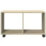 Rollschrank aus Sonoma-Eichen-Ingenieurholz mit Rädern, 72x33x42,5 cm. von , Seitentische - Ref: Foro24-853139, Preis: 37,32 ...