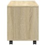 Armario con ruedas madera ingeniería roble Sonoma 72x33x42,5 cm de , Mesas auxiliares - Ref: Foro24-853139, Precio: 37,87 €, ...