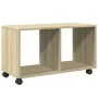 Rollschrank aus Sonoma-Eichen-Ingenieurholz mit Rädern, 72x33x42,5 cm. von , Seitentische - Ref: Foro24-853139, Preis: 37,32 ...