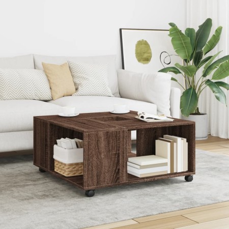 Mesa de centro madera de ingeniería marrón roble 80x80x40 cm de , Mesas de centro - Ref: Foro24-853179, Precio: 81,74 €, Desc...