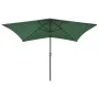 Sombrilla con LED y poste de acero verde 2x3 m de vidaXL, Sombrillas - Ref: Foro24-313786, Precio: 54,38 €, Descuento: %
