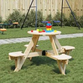 Mesa de picnic para 4 niños agujero para sombrilla madera abeto de , Mesas de jardín - Ref: Foro24-4008987, Precio: 91,90 €, ...