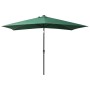 Sombrilla con LED y poste de acero verde 2x3 m de vidaXL, Sombrillas - Ref: Foro24-313786, Precio: 55,01 €, Descuento: %