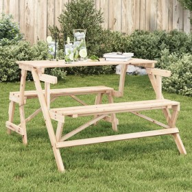 Mesa de picnic bancos 2 en 1 convertible madera maciza abeto de , Mesas de jardín - Ref: Foro24-4008991, Precio: 139,53 €, De...