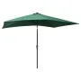 Sombrilla con LED y poste de acero verde 2x3 m de vidaXL, Sombrillas - Ref: Foro24-313786, Precio: 54,38 €, Descuento: %