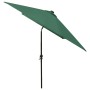 Sombrilla con LED y poste de acero verde 2x3 m de vidaXL, Sombrillas - Ref: Foro24-313786, Precio: 55,01 €, Descuento: %