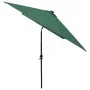 Sombrilla con LED y poste de acero verde 2x3 m de vidaXL, Sombrillas - Ref: Foro24-313786, Precio: 54,38 €, Descuento: %