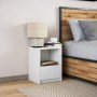 Mesita de noche con luces LED madera de ingeniería blanca de , Mesitas de noche - Ref: Foro24-852019, Precio: 41,48 €, Descue...