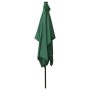 Sombrilla con LED y poste de acero verde 2x3 m de vidaXL, Sombrillas - Ref: Foro24-313786, Precio: 55,01 €, Descuento: %