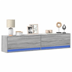 Mueble de TV de pared con LED gris Sonoma 180x31x38 cm de , Muebles TV - Ref: Foro24-3307952, Precio: 153,55 €, Descuento: %