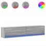 Mueble de TV de pared con LED gris Sonoma 180x31x38 cm de , Muebles TV - Ref: Foro24-3307952, Precio: 153,55 €, Descuento: %