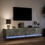 Mueble de TV de pared con LED gris hormigón 180x31x38 cm de , Muebles TV - Ref: Foro24-3307950, Precio: 160,10 €, Descuento: %