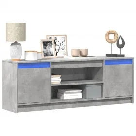 Mueble de TV LED madera ingeniería gris hormigón 139,5x34x50 cm de , Muebles TV - Ref: Foro24-852197, Precio: 97,85 €, Descue...