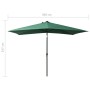 Sombrilla con LED y poste de acero verde 2x3 m de vidaXL, Sombrillas - Ref: Foro24-313786, Precio: 55,01 €, Descuento: %