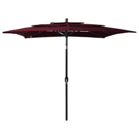 3-tier parasol with burgundy aluminum pole 2.5x2.5 m by vidaXL, Umbrellas - Ref: Foro24-313840, Price: 75,31 €, Discount: %