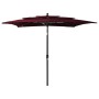 Sombrilla de 3 niveles con poste de aluminio burdeos 2,5x2,5 m de vidaXL, Sombrillas - Ref: Foro24-313840, Precio: 75,84 €, D...