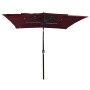 Sombrilla de 3 niveles con poste de aluminio burdeos 2,5x2,5 m de vidaXL, Sombrillas - Ref: Foro24-313840, Precio: 75,84 €, D...