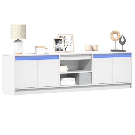 Mueble de TV con LED madera de ingeniería blanco 180x34x50 cm de , Muebles TV - Ref: Foro24-3307912, Precio: 142,62 €, Descue...
