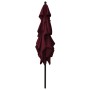 Sombrilla de 3 niveles con poste de aluminio burdeos 2,5x2,5 m de vidaXL, Sombrillas - Ref: Foro24-313840, Precio: 75,84 €, D...