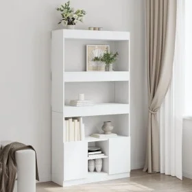 Aparador alto madera de ingeniería blanco 92x33x180 cm de , Librerías y estanterías - Ref: Foro24-3309618, Precio: 107,92 €, ...